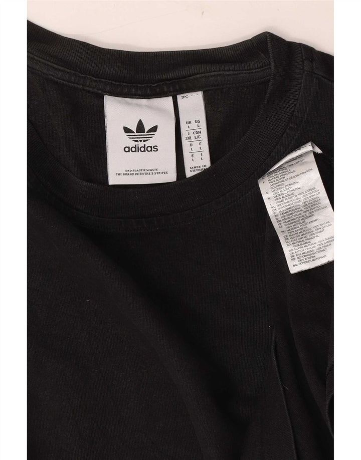 T-shirt Adidas da uomo Top Large in cotone nero