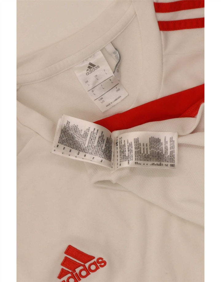 T-shirt Adidas Climalite da uomo, grande, in poliestere color block bianco