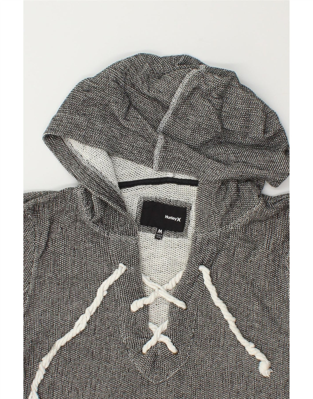 HURLEY Womens Hoodie Jumper UK 14 Medium Grey Polyester Vintage Hurley and Second-Hand Hurley from Messina Hembry 
