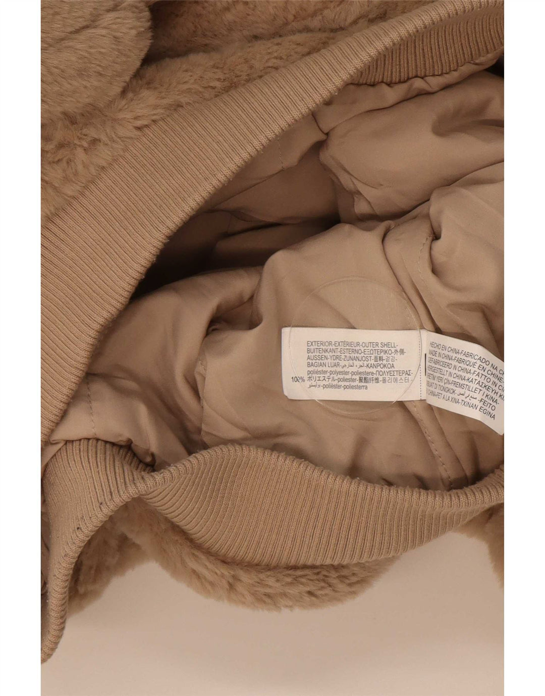 Giubbotto bomber Zara per ragazze con orsetto 9-10 anni in poliestere beige