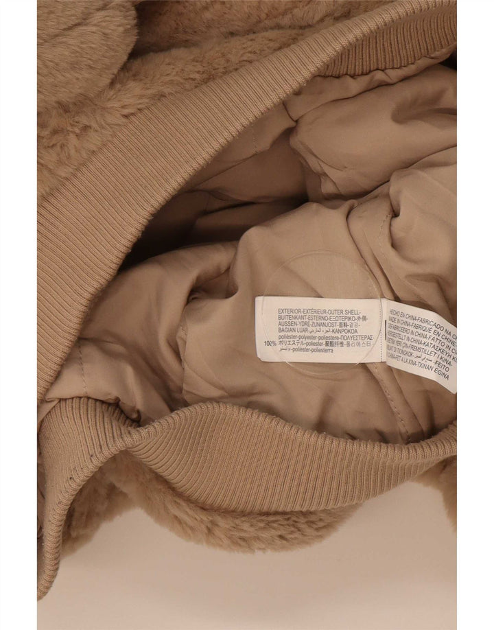 Giubbotto bomber Zara per ragazze con orsetto 9-10 anni in poliestere beige