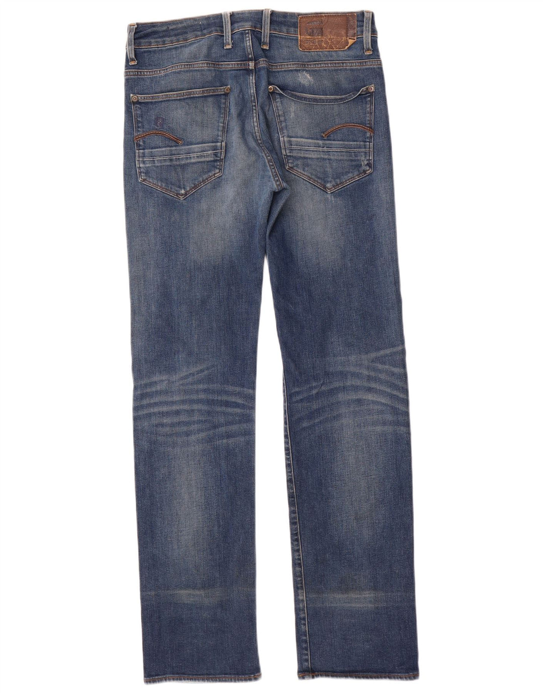 Jeans dritti invecchiati da uomo G-Star W30 L34 cotone blu