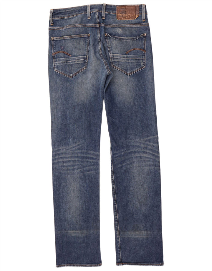 Jeans dritti invecchiati da uomo G-Star W30 L34 cotone blu