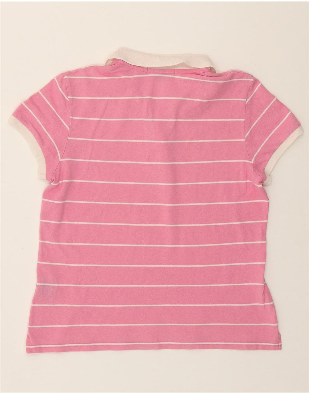 Polo da donna RALPH LAUREN UK 14 cotone a righe grandi rosa
