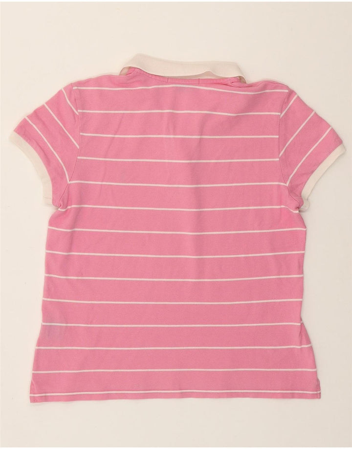 Polo da donna RALPH LAUREN UK 14 cotone a righe grandi rosa