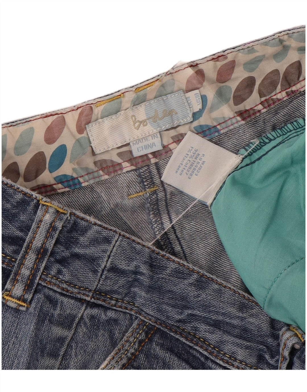 Pantaloncini di jeans da donna Boden UK 14 Large W34 Cotone blu