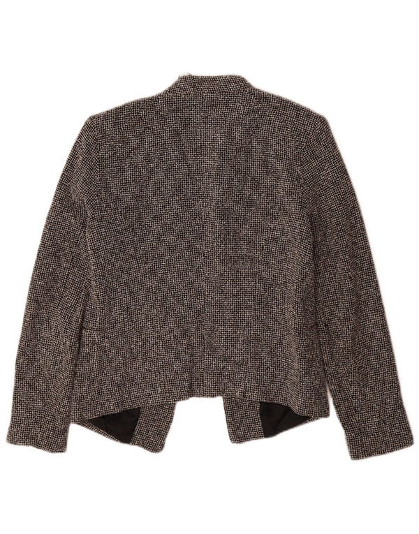 Giacca blazer aperta da donna Topshop UK 10 piccolo cotone a quadri neri
