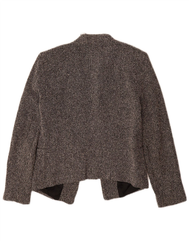 Giacca blazer aperta da donna Topshop UK 10 piccolo cotone a quadri neri