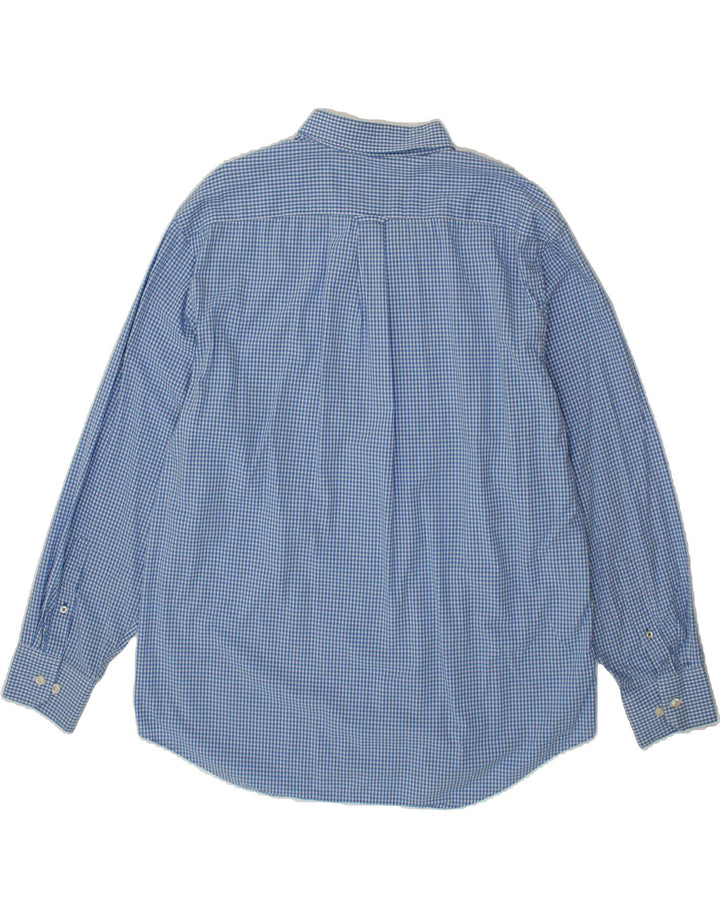 IZOD Mens Big & Tall Shirt XL Blue Gingham Cotton Vintage Izod and Second-Hand Izod from Messina Hembry 