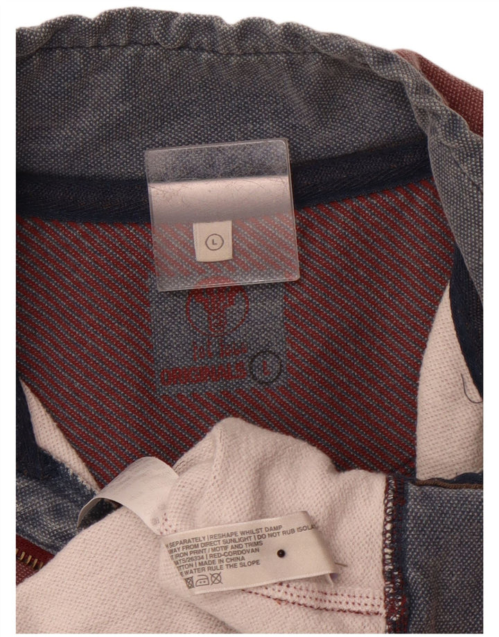 FAT FACE Felpa da uomo con zip sul collo Maglione grande in cotone bordeaux