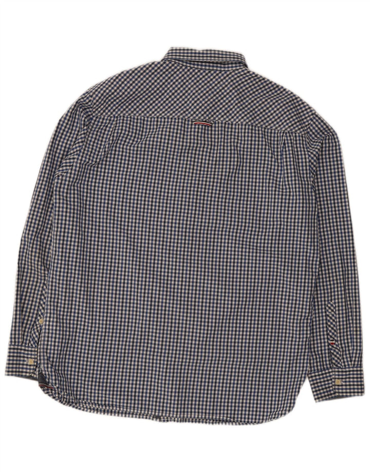 Camicia da uomo Regular Fit Tommy Hilfiger XL blu in cotone a quadretti