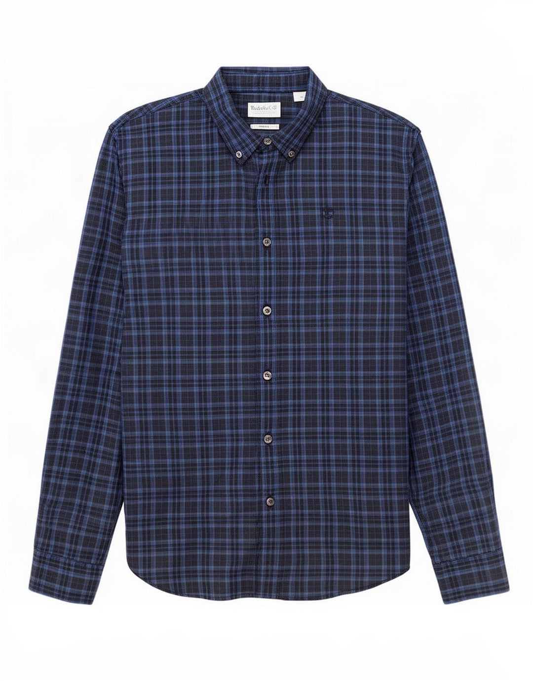 Camicia Timberland da uomo slim fit in cotone a quadri blu medio