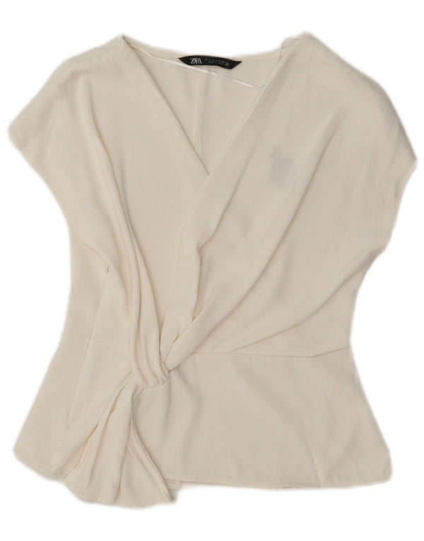 Camicetta da donna Zara Top UK 10 piccola bianca in poliestere