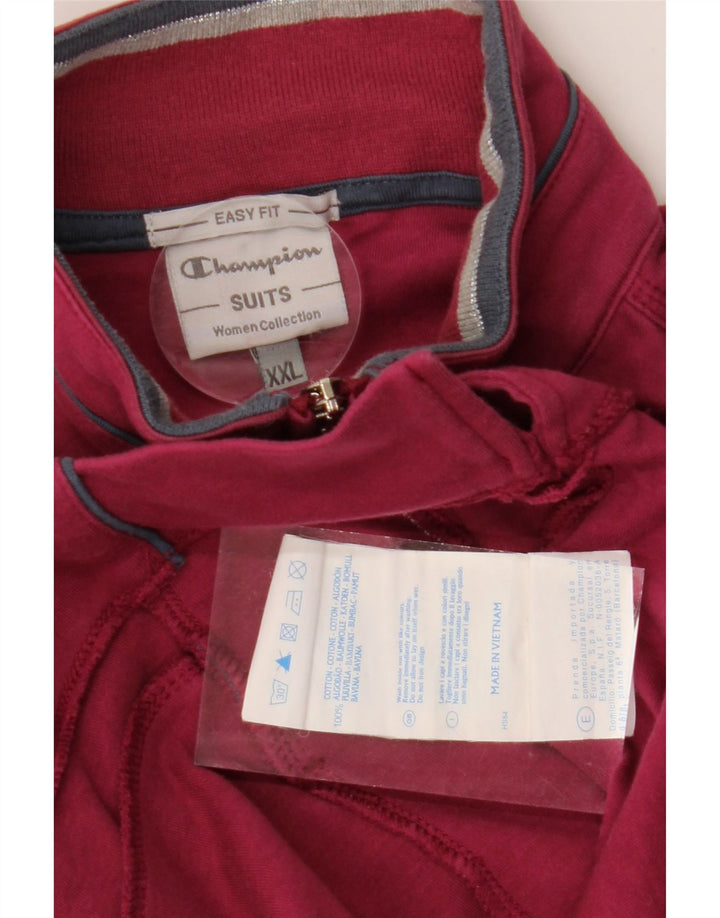 CHAMPION Womens Tracksuit Top Jacket UK 20 2XL Red Cotton Vintage Champion and Second-Hand Champion from Messina Hembry 