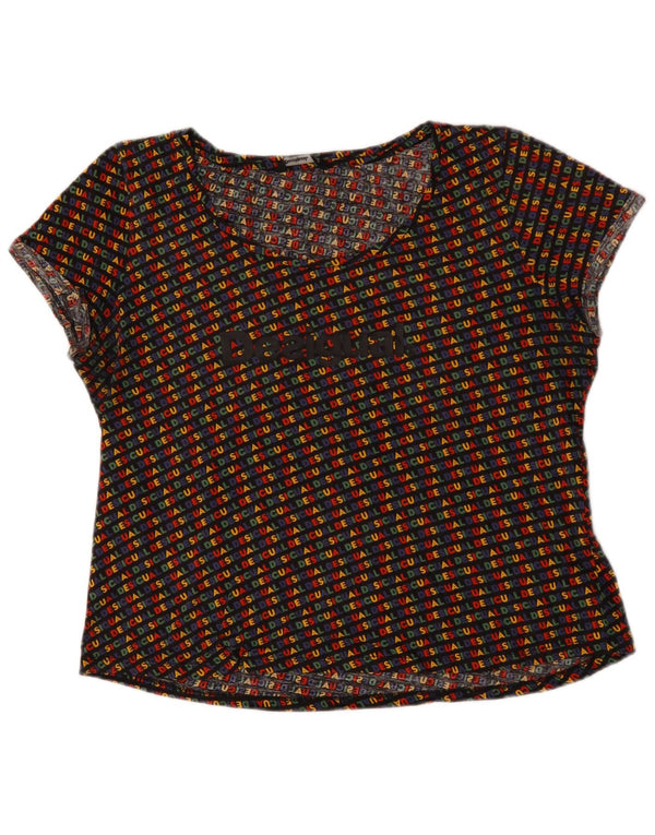 Desigual T-shirt grafica da donna Top UK 20 2XL multicolore