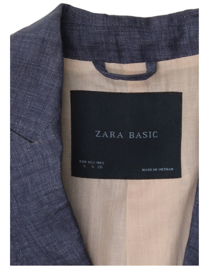 Giacca Blazer a 1 Bottone da Donna ZARA UK 10 Piccola Blu