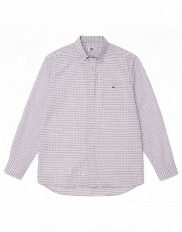 Camicia da uomo Lacoste taglia 41 grande cotone scozzese blu
