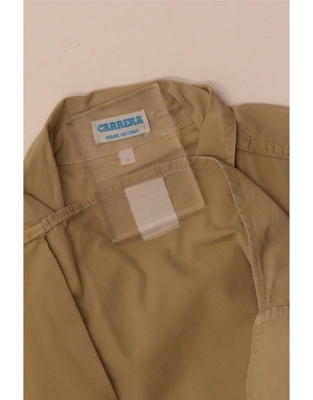 Camicia a maniche corte da uomo Carrera piccola in cotone beige
