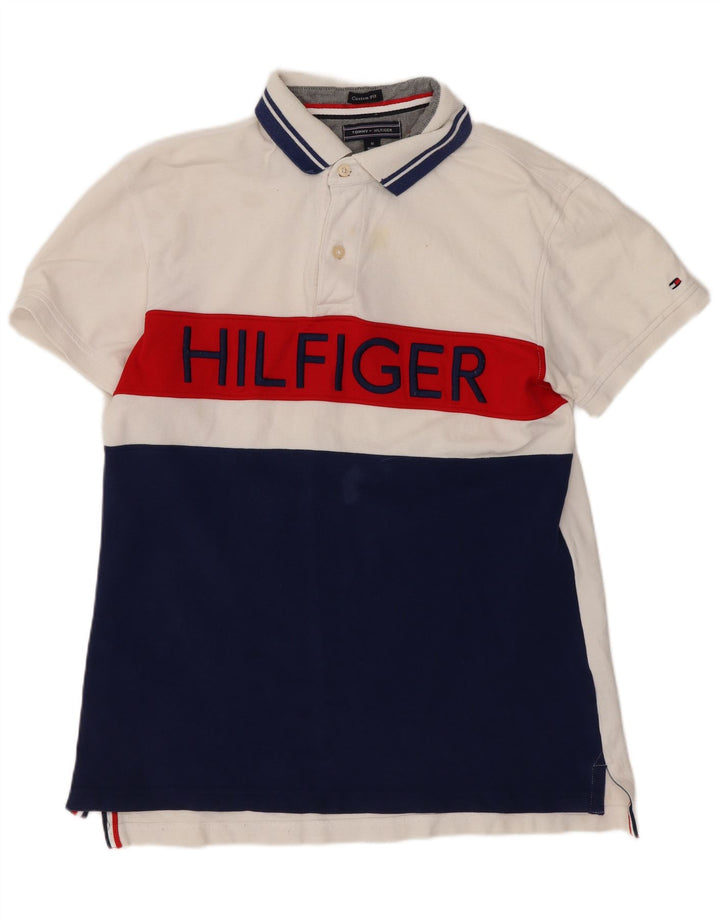 Polo da uomo con vestibilità grafica personalizzata Tommy Hilfiger, colore bianco medio