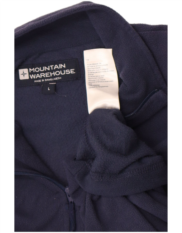 Mountain Warehouse Maglione in pile da uomo con collo con zip, grande, in poliestere blu navy