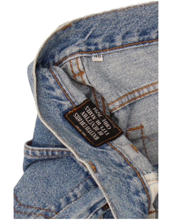 Jeans affusolati a vita alta da donna BENETTON IT 48 XL W32 L30 Blu Cotone