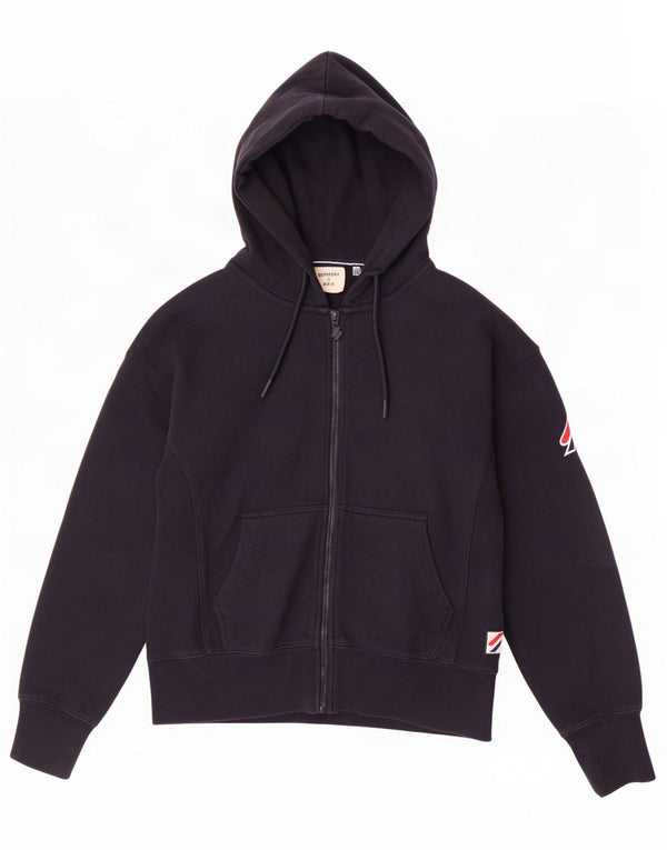 Maglione con cappuccio e zip da donna Superdry UK 12 cotone blu navy medio