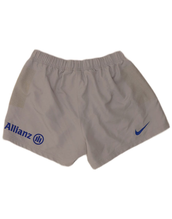 Pantaloncini sportivi Nike Dri Fit Graphic da donna UK 16 Large Grigio Poliestere