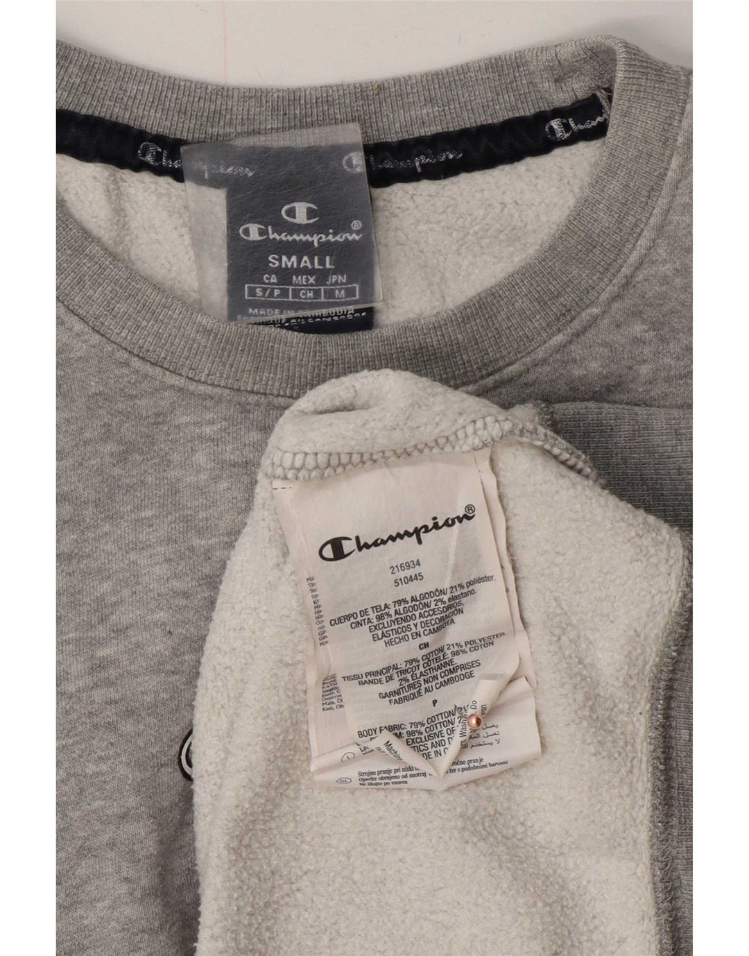 Felpa da uomo Champion Maglione piccolo cotone chiazzato grigio