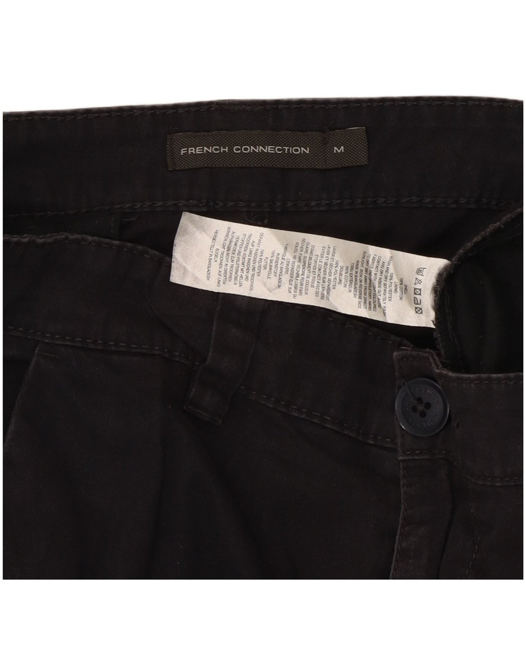 Pantaloni cargo dritti da uomo French Connection medi W32 L31 cotone nero