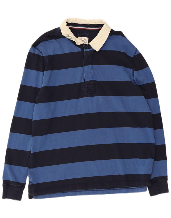 Polo da rugby da uomo a maniche lunghe FAT FACE XL in cotone a righe blu