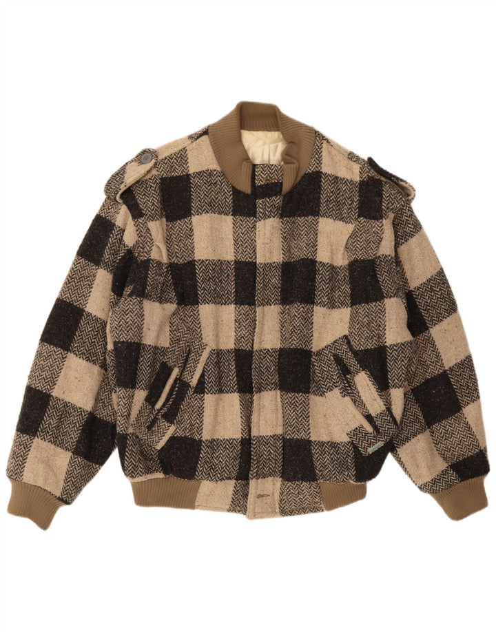 Giubbotto bomber militare da uomo Carrera UK 40 Large Brown Gingham