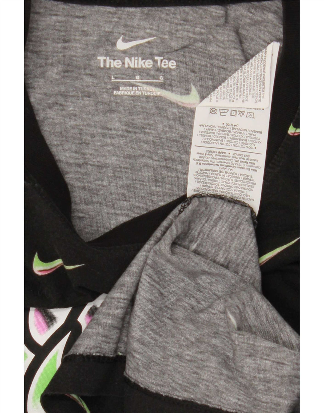 T-shirt grafica da uomo Nike Top grande in cotone nero