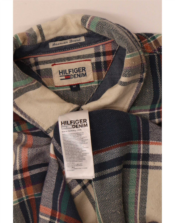 Tommy Hilfiger Camicia da uomo in flanella di cotone a quadri multicolore medio