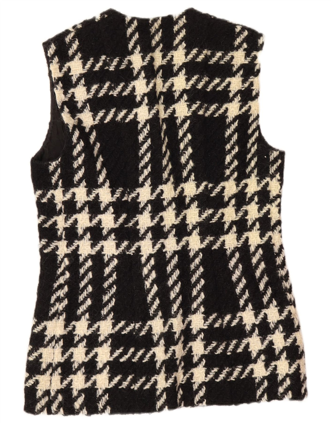 Gilet da donna vintage UK 12 medio nero a quadri