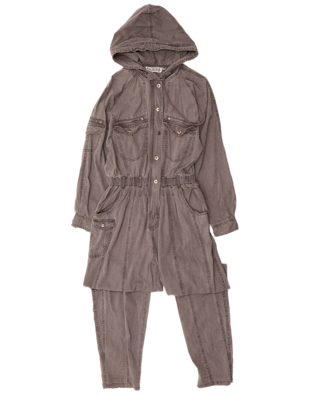 TOGETHER Tuta da donna con cappuccio UK 14 Grigio medio