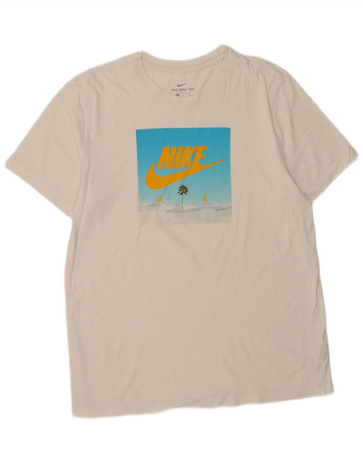 T-shirt grafica da uomo Nike Top grande in cotone bianco
