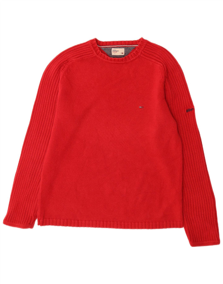 Maglione maglione girocollo da uomo Tommy Hilfiger grande cotone rosso