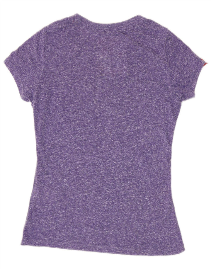 T-shirt grafica da donna Superdry Top UK 10 piccolo poliestere screziato viola