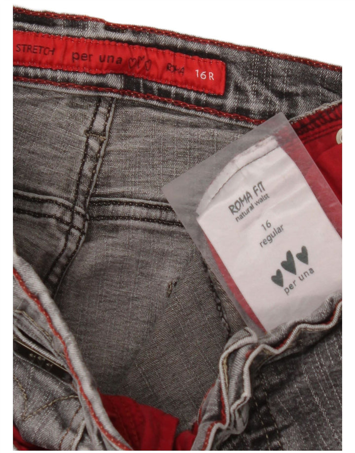 MARKS & SPENCER Jeans dritti elasticizzati da donna UK 16 Large W32 L30 Grigio