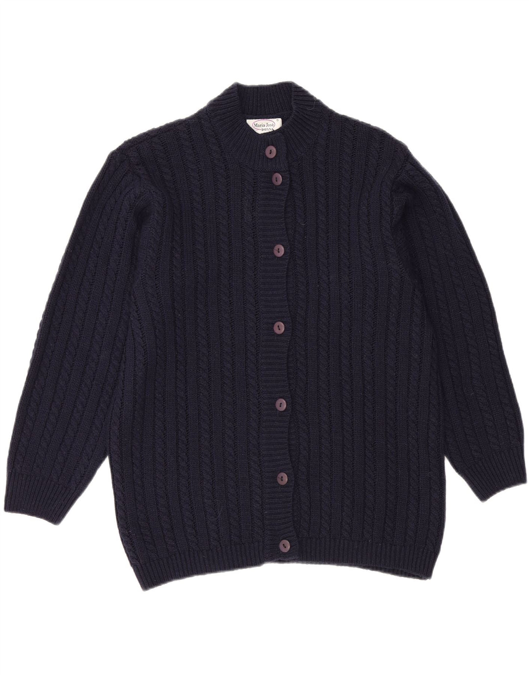 MARIA JOSE Womens Cardigan Sweater IT 42 Medium Navy Blue Wool Vintage Maria Jose and Second-Hand Maria Jose from Messina Hembry 