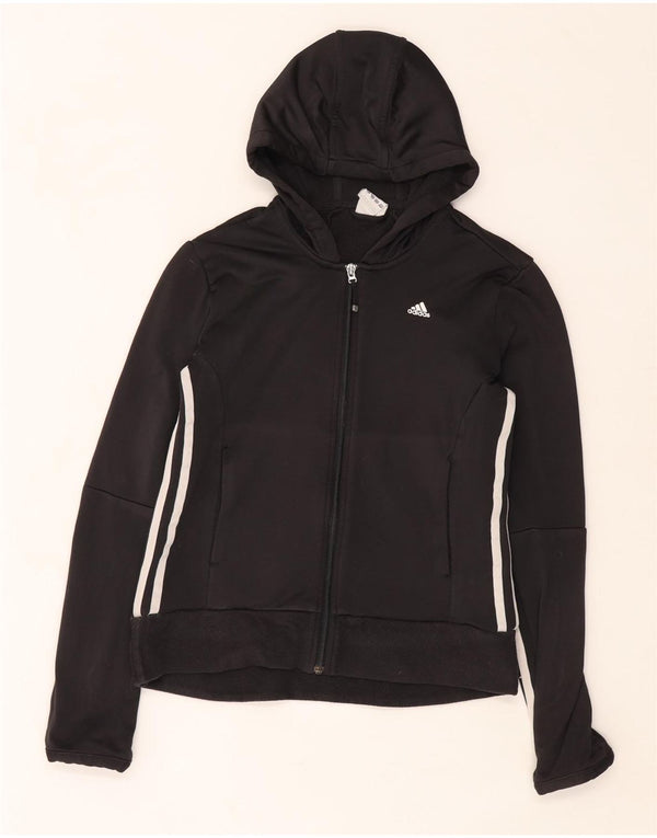 Maglione con cappuccio e zip Adidas Climawarm da donna UK 12 poliestere nero medio