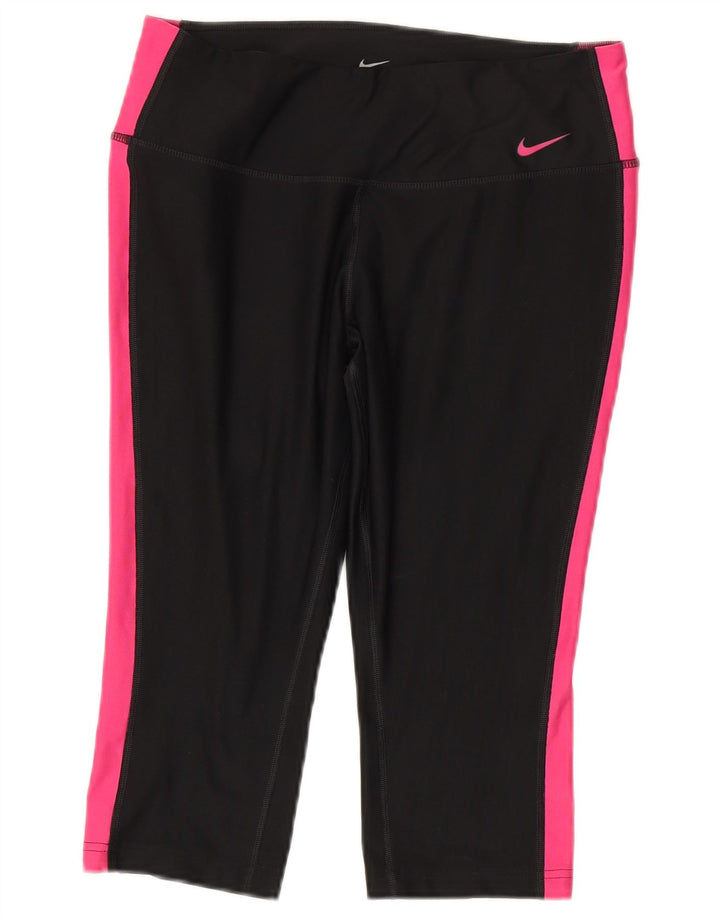 Leggings Nike Dri Fit Capri da donna UK 12 Medium Black Colourblock