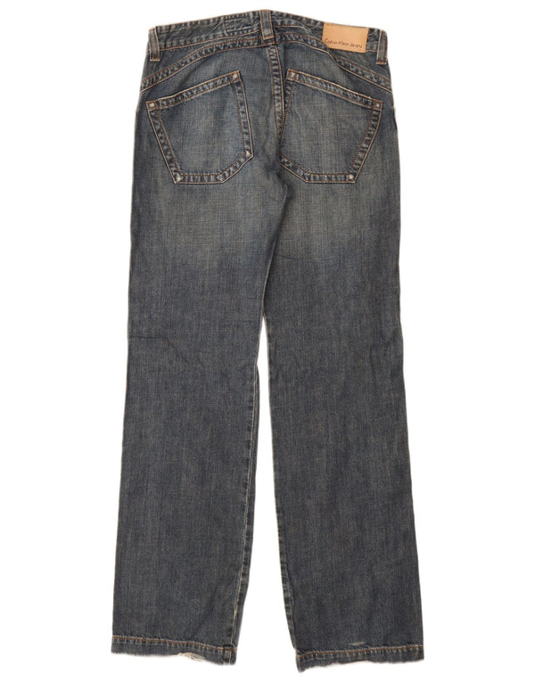 CALVIN KLEIN Womens Straight Jeans W32 L34 Blue Cotton