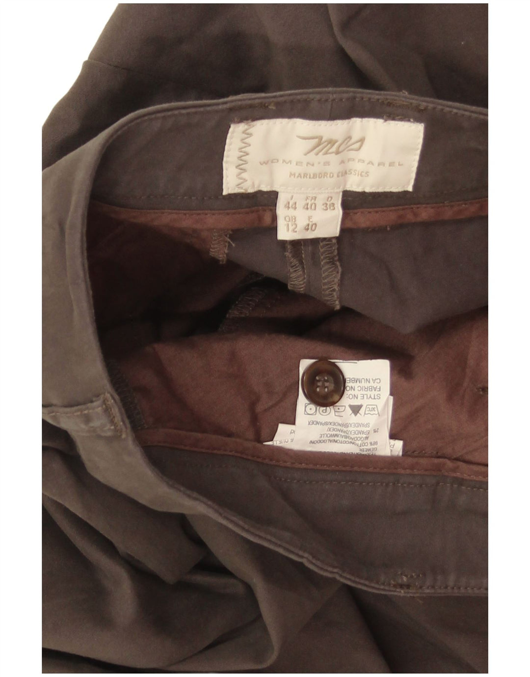 Pantaloni casual da donna Marlboro Classics UK 12 Medium W30 L28 Cotone grigio