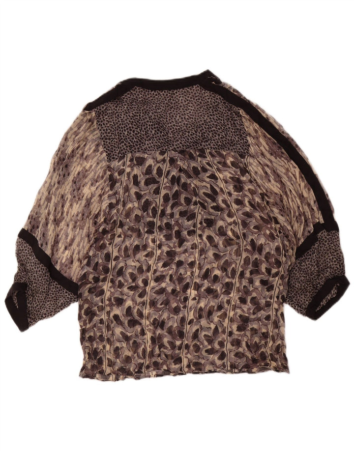 Top Zara da donna con maniche a 3/4, taglia UK 12, stampa animale multicolore media