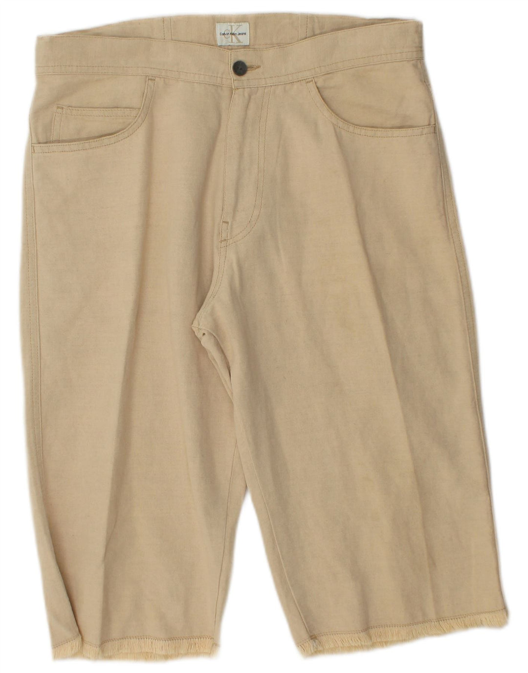 Bermuda da uomo Calvin Klein W30 in cotone beige medio