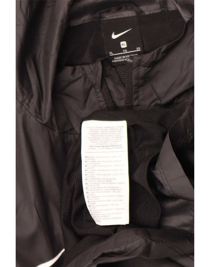 Giacca antipioggia con cappuccio grafico Nike da uomo UK 42 XL poliestere nero