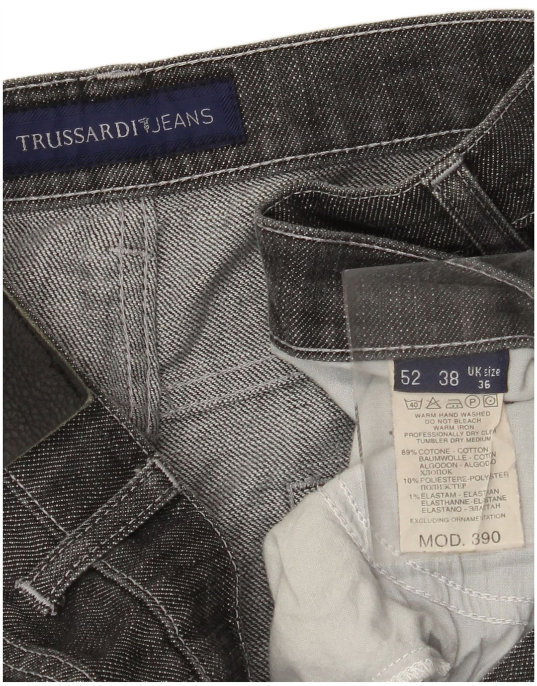 Jeans Dritti Uomo TRUSSARDI W36 L27 Cotone Grigio