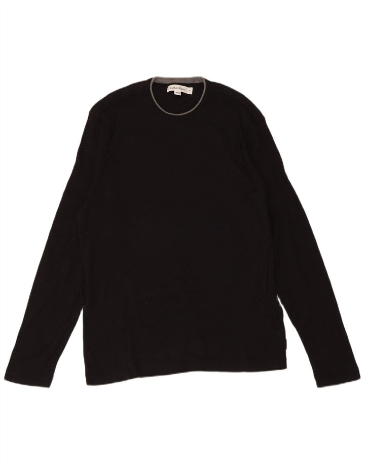 Maglione maglione girocollo da uomo Calvin Klein in cotone nero medio