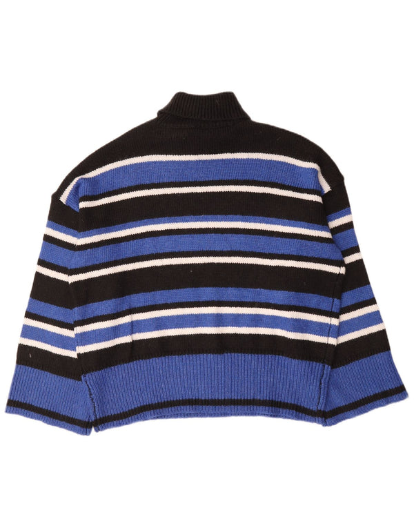 Body Flirt da donna maglione oversize con collo alto UK 18 XL a righe blu